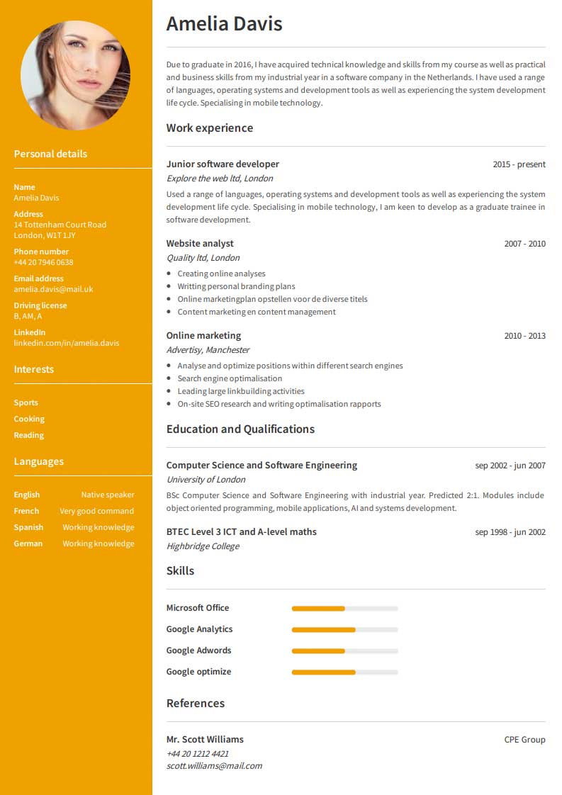 Modelli Curriculum Vitae con esempi - CVmaker